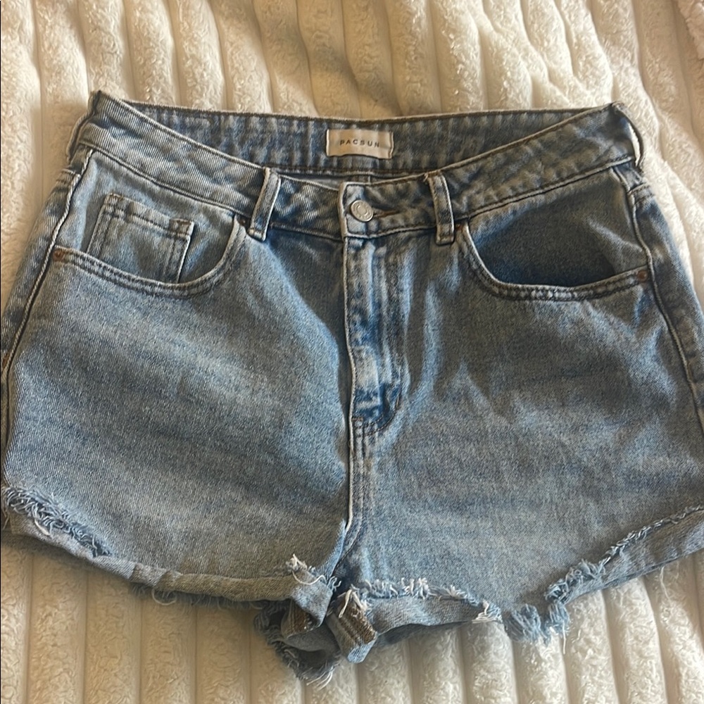 PacSun Blue Jean Shorts with Frayed Hem